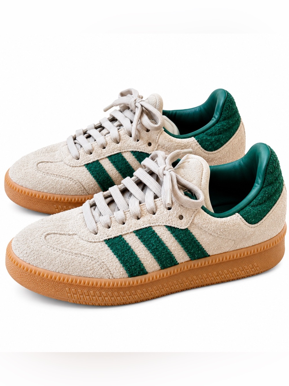adidas Samba OG Cream White Collegiate Green Gum Sneakers 6.5Y / W 7.5